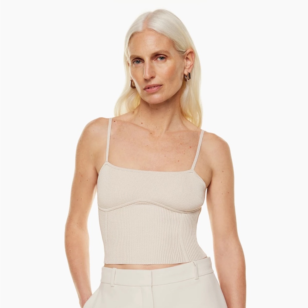 COPY - Aritzia Suite Sculpt Knit Bustier tank in matte pearl sz S